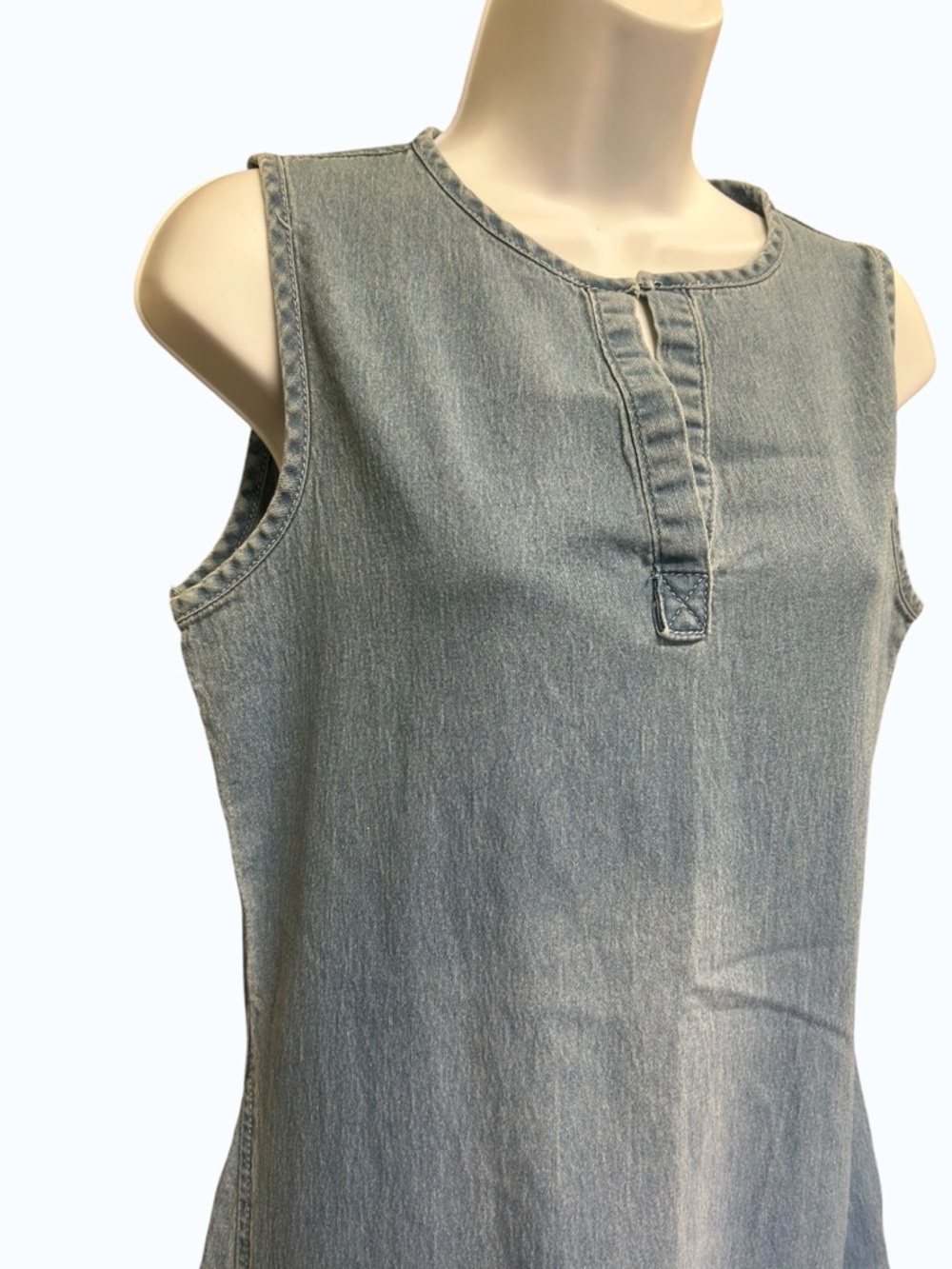 Misslook Denim Midi Shift Dress Blue Size Small - Picture 4 of 6